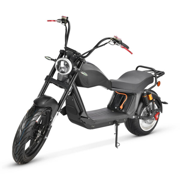 Elektro Scooter E-Chopper CP6 mit Straßenzulassung bis zu 48 km/h schnell - ca. 50 km Reichweite, 60V | 2000W | 20AH Akku-Schwarz