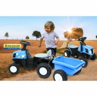Ride-on Traktor New Holland mit Anhänger blau 6V