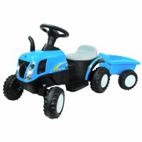 Ride-on Traktor New Holland mit Anhänger blau 6V