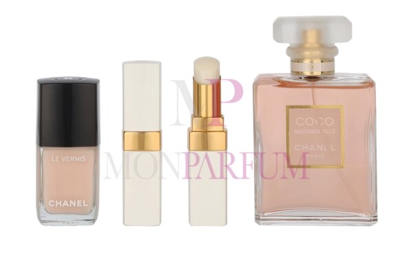 Chanel Coco Mademoiselle Geschenkset Eau de Parfum 50ml/Le Vernis #111 Ballerina 13ml/Rouge Coco Baume Dreamy White 3g/Pouch