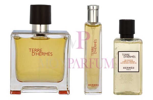 Hermes Terre DHermes Geschenkset Eau de Parfum 75ml/Eau de Parfum 15ml/Shower Gel 40ml
