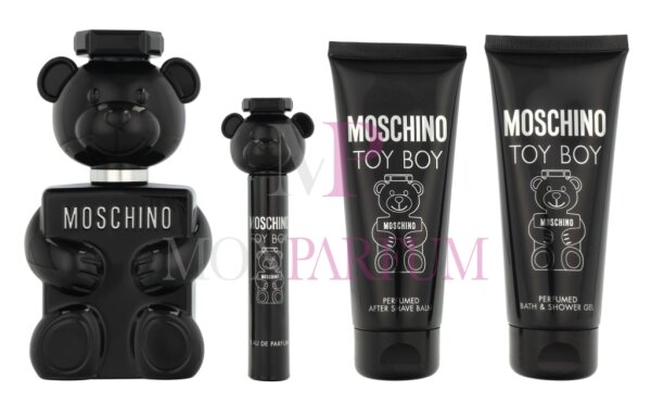 Moschino Toy Boy Geschenkset Eau de Parfum 100ml/Shower Gel 100ml/After Shave 100ml/Eau de Parfum 10ml