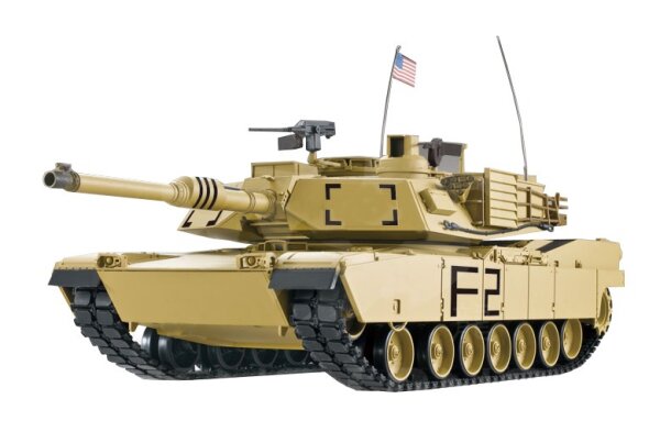 RC Panzer "M1A2 Abrams" 1:16 Heng Long -Rauch&Sound, Stahlgetriebe, Metallketten und Metallräder, 2,4Ghz V7.0 - PRO mit RRZ