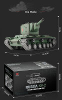 RC Panzer "Russicher KV-2" Heng Long 1:16 mit R&S, Metallgetriebe (Stahl) und Metallketten -2,4Ghz -V 7.0 - PRO mit RRZ