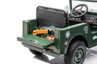 Kinderfahrzeug - Elektro Auto Offroad mit 12V7A Akku und 4x35W Motoren "Militär Grün" 2,4Ghz+Ledersitz+EVA