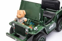 Kinderfahrzeug - Elektro Auto Offroad mit 12V7A Akku und 4x35W Motoren "Militär Grün" 2,4Ghz+Ledersitz+EVA