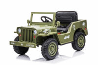 Kinderfahrzeug - Elektro Auto Offroad mit 12V7A Akku und 4x35W Motoren "Militär Grün" 2,4Ghz+Ledersitz+EVA